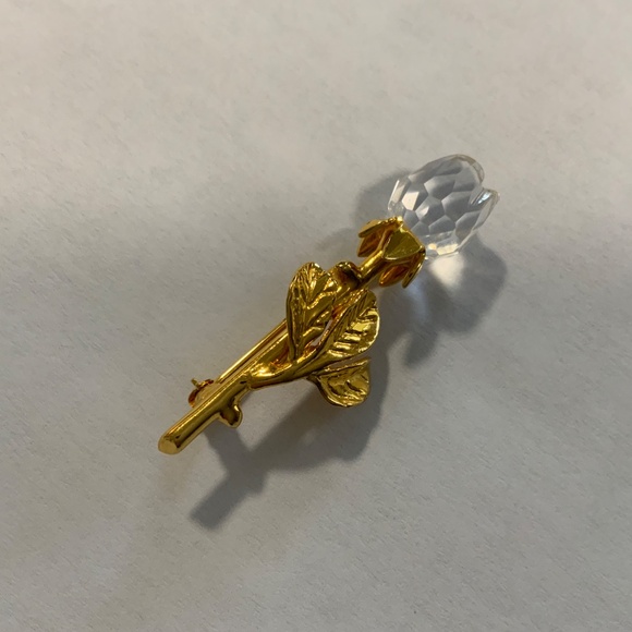 Sparkling Swarovski Faceted Crystal Tulip Pin/Brooch - Picture 5 of 7